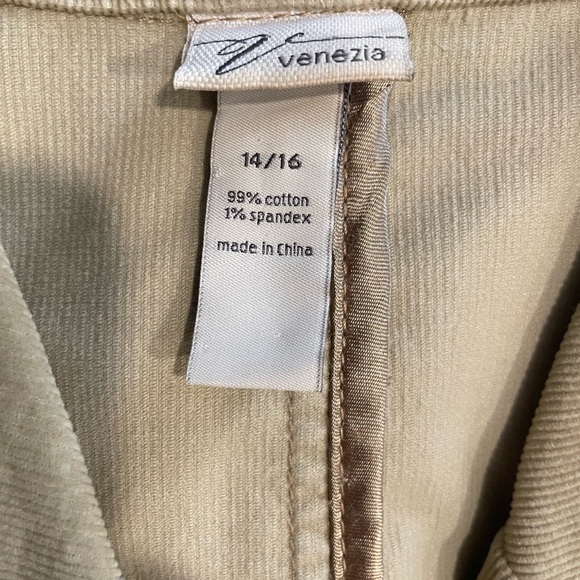 Vtg Venezia Tan Corduroy Jacket Women’s Size Embroidered Pockets & Back Detail - Picture 11 of 14